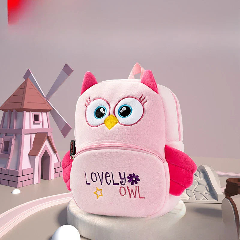 Plush Animal Anti-Lost Backpack for Toddlers & Preschool Kids - Cute Kindergarten Bag