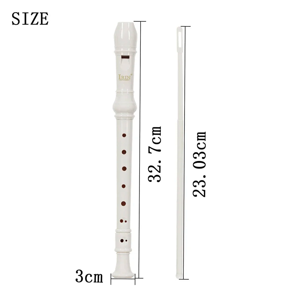 Baroque Fingering Soprano Recorder – ABS Soprano Flute, 32.5 cm (12.8 in) Beginner & Intermediate Recorder with Cleaning Rod & Cloth