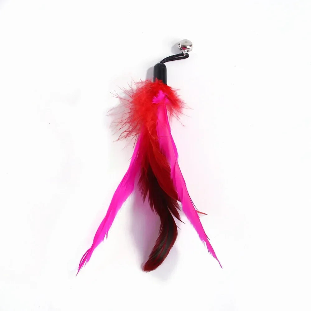 Interactive Cat Feather Toy Refill Kit – Feather Birds, Faux Worm & Foam Ball with Bell for Kittens
