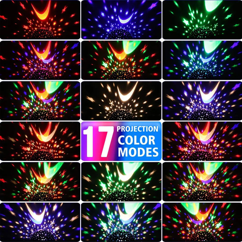 Rotating Star Projector Night Light – LED Galaxy & Moon Lamp for Kids Bedroom, Soothing Sleep Light & Gift for Girls and Boys
