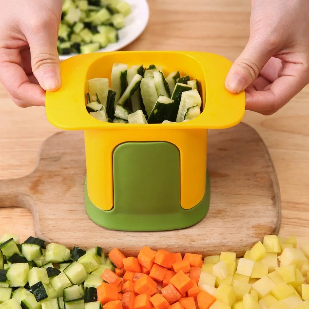 Multifunctional Vegetable Slicer and Dicer Manual Hand-Press Cutter with Stainless Steel Blades