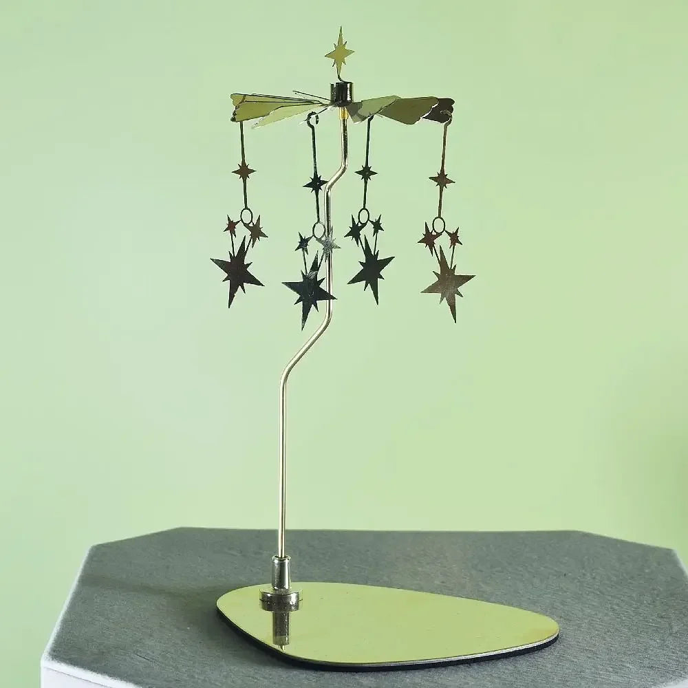 Carousel Candle Spinner Rotating Tealight Holder for Wedding, Christmas & Home Office Decor – Gold, Silver