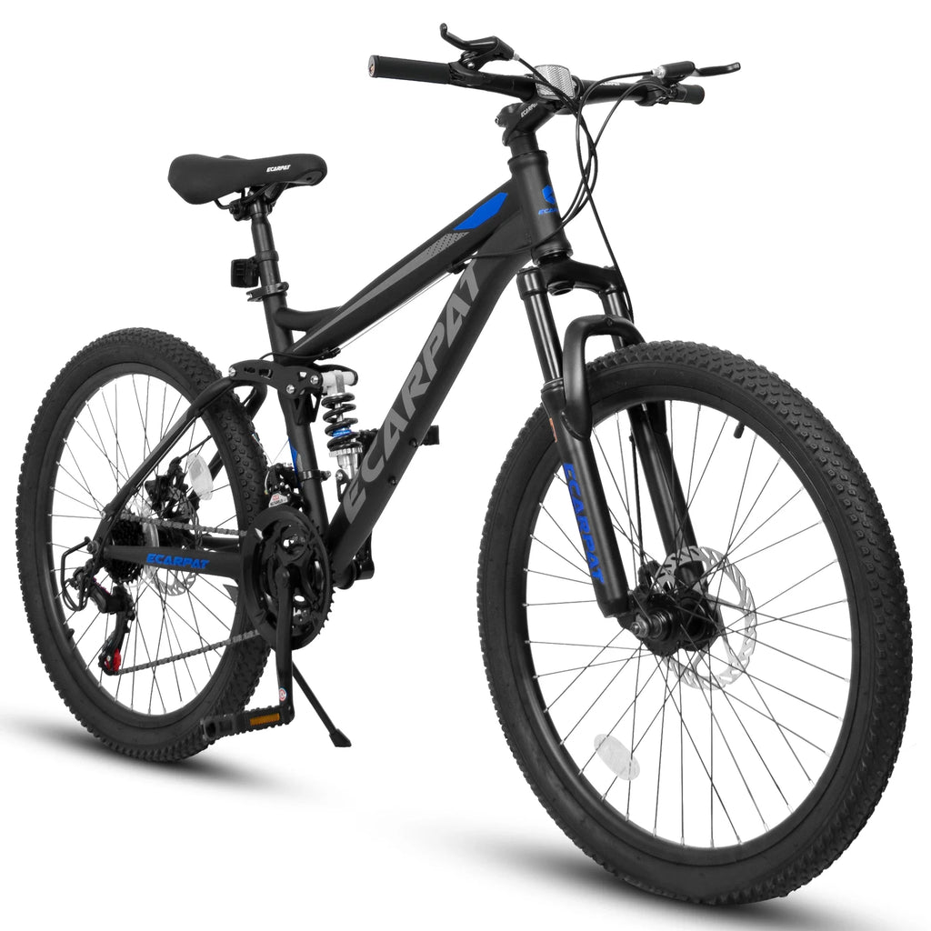 Dual Full-Suspension Mountain Bike 24/26/27.5-Inch (61/66/69.9 cm) 21-Speed Disc Brakes Unisex