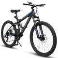 Dual Full-Suspension Mountain Bike 24/26/27.5-Inch (61/66/69.9 cm) 21-Speed Disc Brakes Unisex