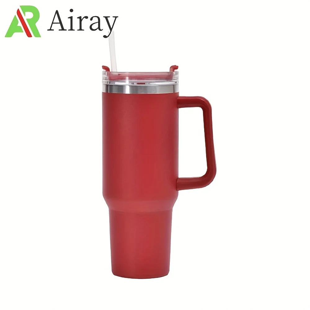 40oz Vacuum Insulated Tumbler with Handle & Straw Lid | Stainless Steel Travel Bottle