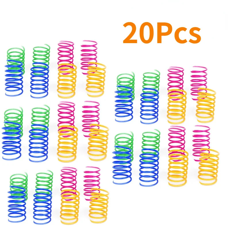 Kitten Coil Spring Cat Toys - Interactive Bouncy Plastic Spiral Springs for Cats & Ferrets