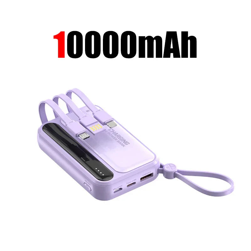 50000mAh 4-in-1 Power Bank Built-in Cables, 120W Fast Charging Digital Display & LED Light