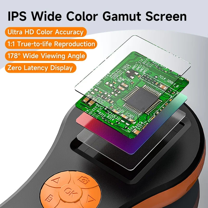 Portable 2MP Digital Magnifier Microscope 2.0-Inch (5.08 cm) IPS Screen 50x Magnification 8 LEDs USB-C TF Card Slot
