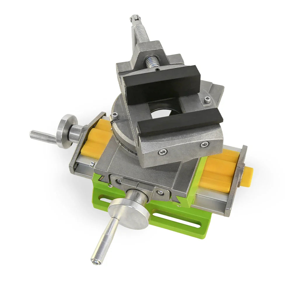 3-Inch (75 mm) Cross Slide Vise — 2-Way Benchtop Drill Press Clamp, Portable Cross-Sliding Flat Vise for Drilling & Milling