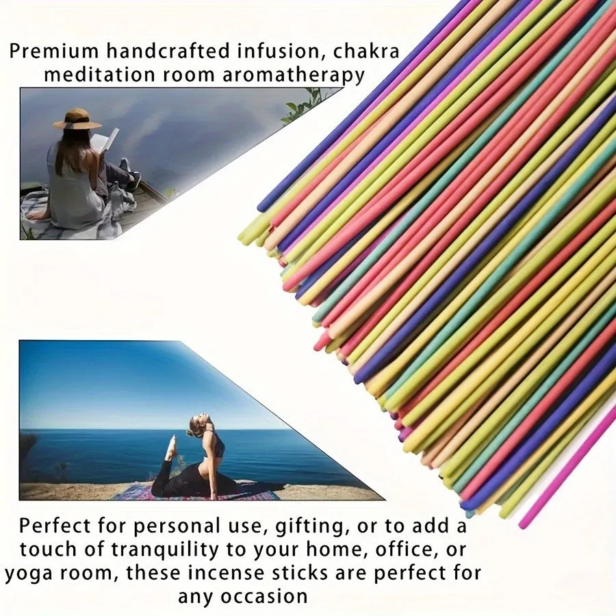 Wholesale Multi-Color Aromatherapy Incense Sticks - White Sage, Lavender, Rose, Lemongrass & Jasmine - Long-Lasting Home Fragrance