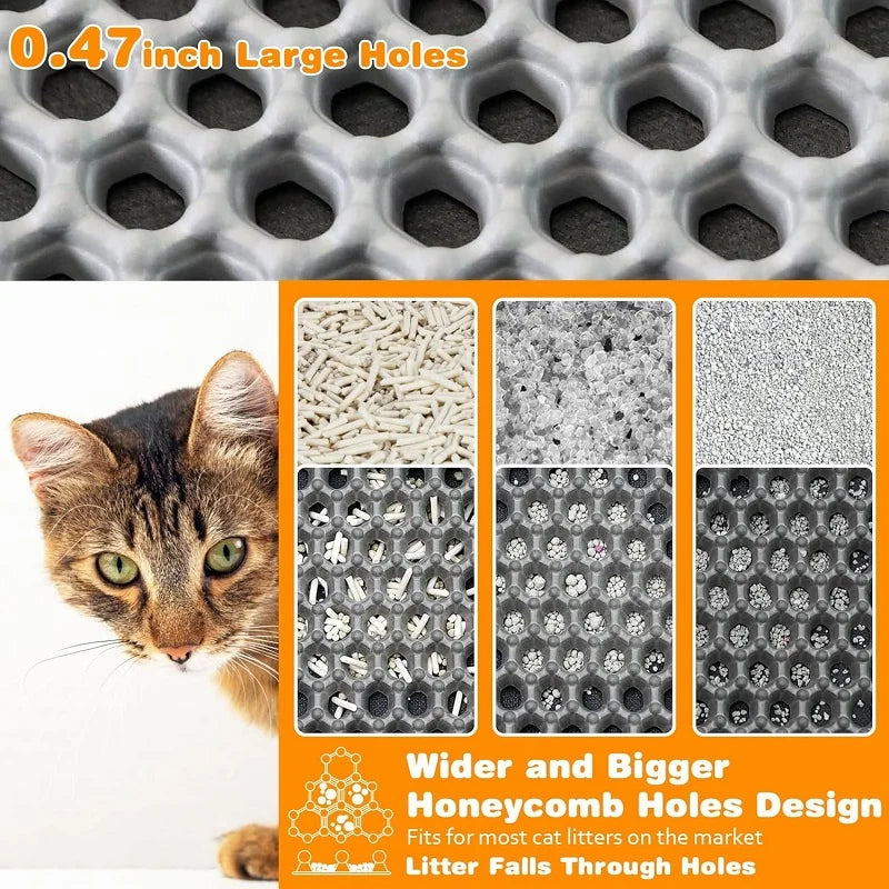 Waterproof Double-Layer Cat Litter Mat – Non-Slip EVA Litter Trapping Pad (Multiple Sizes)