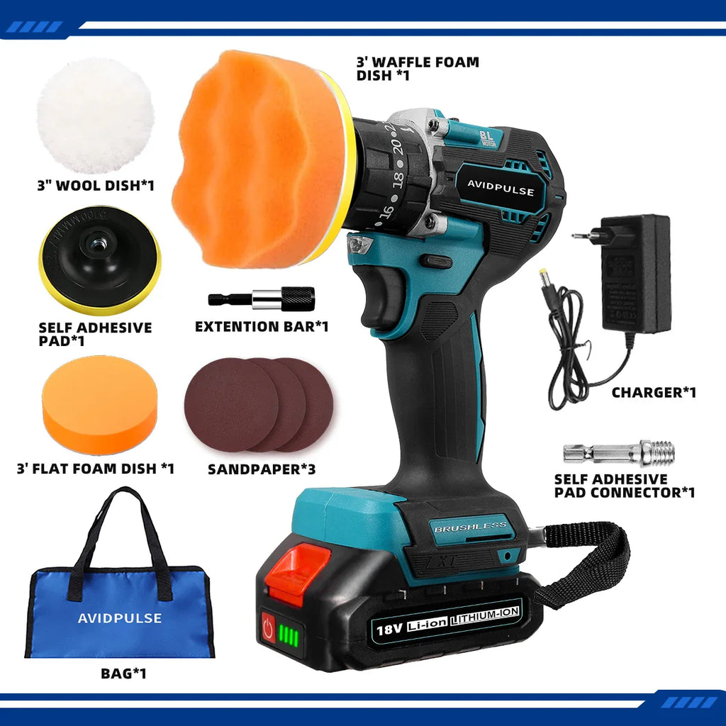 20+1 Gear 1/4-inch (6.35mm) Brushless Cordless Electric Screwdriver, 280 N·m Torque — 18V Battery Compatible