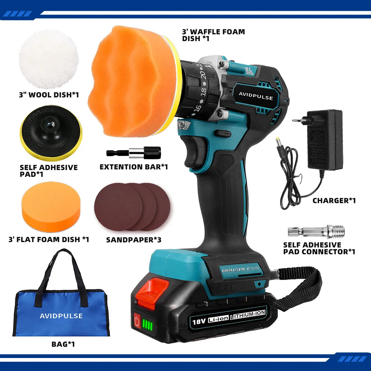 20+1 Gear 1/4-inch (6.35mm) Brushless Cordless Electric Screwdriver, 280 N·m Torque — 18V Battery Compatible