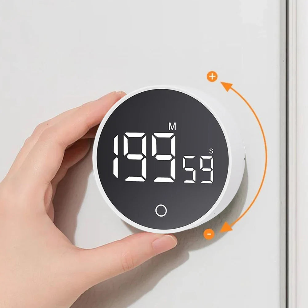 Magnetic Digital Kitchen Timer, Large LED Display, Countdown & Count-Up Alarm, Adjustable Magnetic Stand