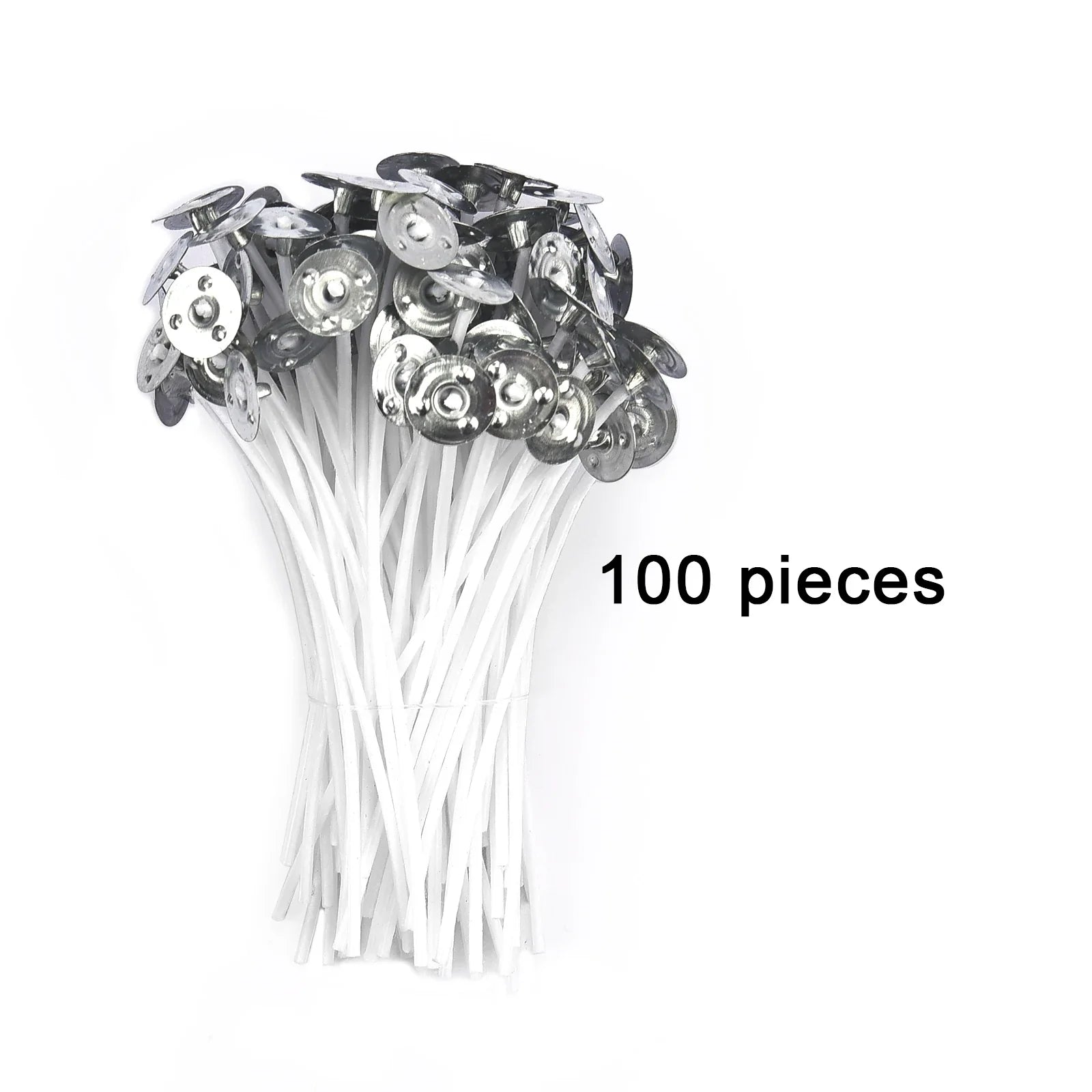 Pre-Waxed Pure Cotton Candle Wicks — 50/100 Pack, Smokeless DIY Candle Wicks, Multiple Lengths 2.6–20 cm (1.0–7.9 in)