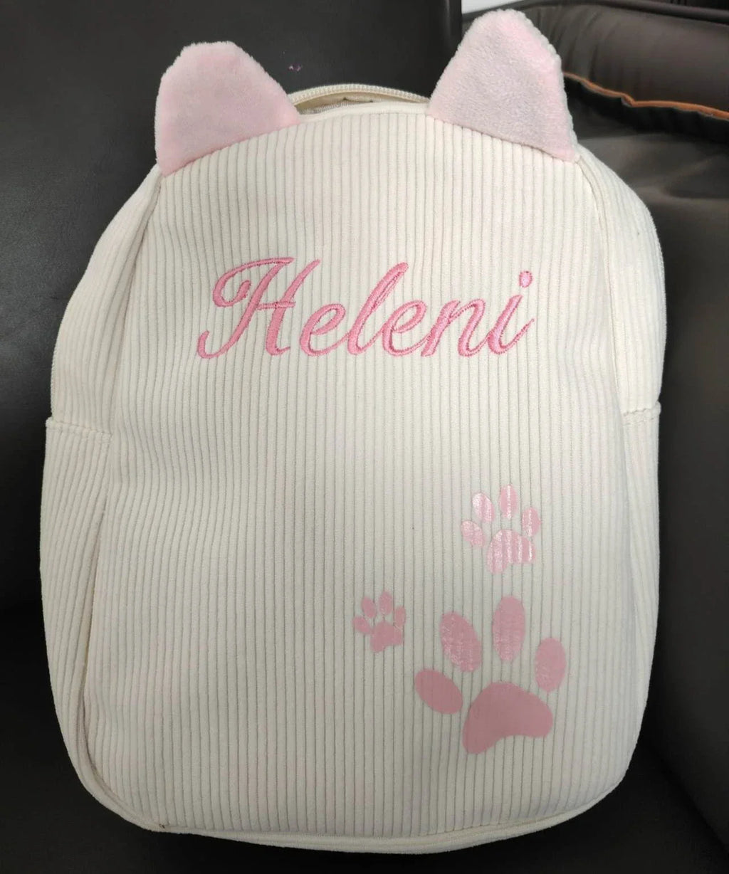 Personalized Toddler Backpack – Cartoon Bear Corduroy Plush with Embroidered Name, Large Capacity Kids Bag