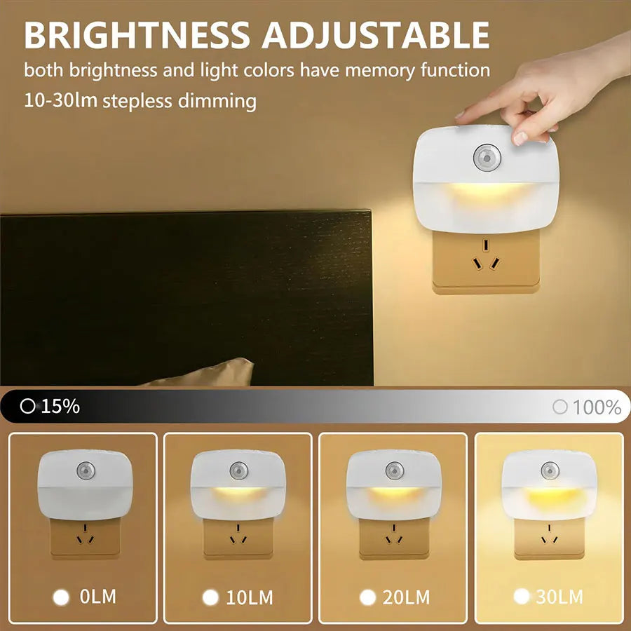 LED Motion Sensor Night Light EU Plug 220V – Plug-In Wall Lamp for Hallway, Stair, Kitchen & Bedroom