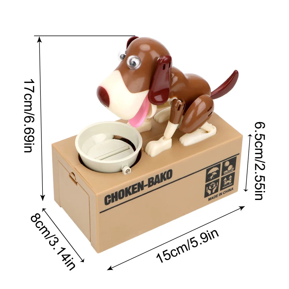 Electric Cartoon Dog Coin Bank – Battery-Operated Eating Money Piggy Bank for Kids Birthday Gift