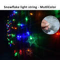 Snowflake LED Curtain String Lights 96-LED 3.5m (11.5ft) Fairy Christmas Lights 8 Modes IP44 Waterproof 50–70cm (20–28in) Drops EU/US Plug