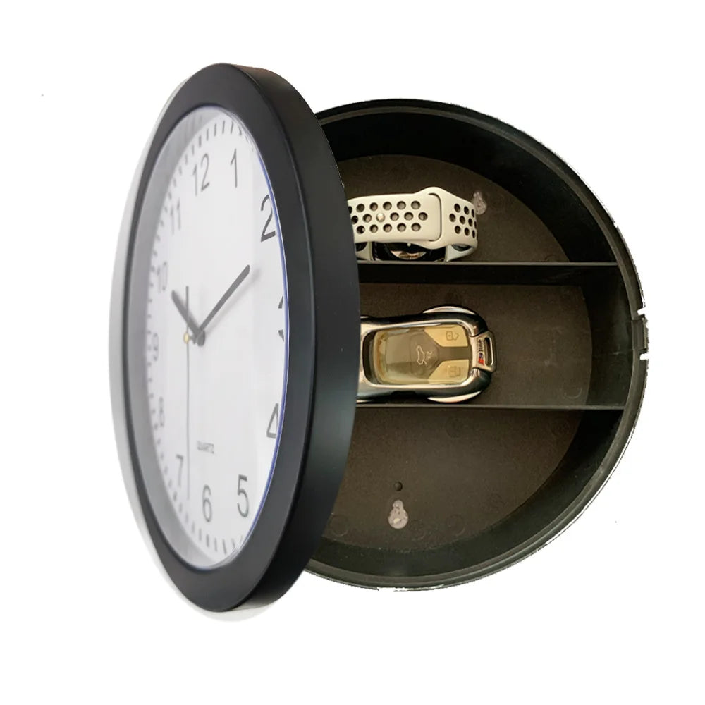 Hidden Stash Wall Clock Safe — Silent Decorative Clock with Concealed Compartment for Cash, Jewelry & Keys