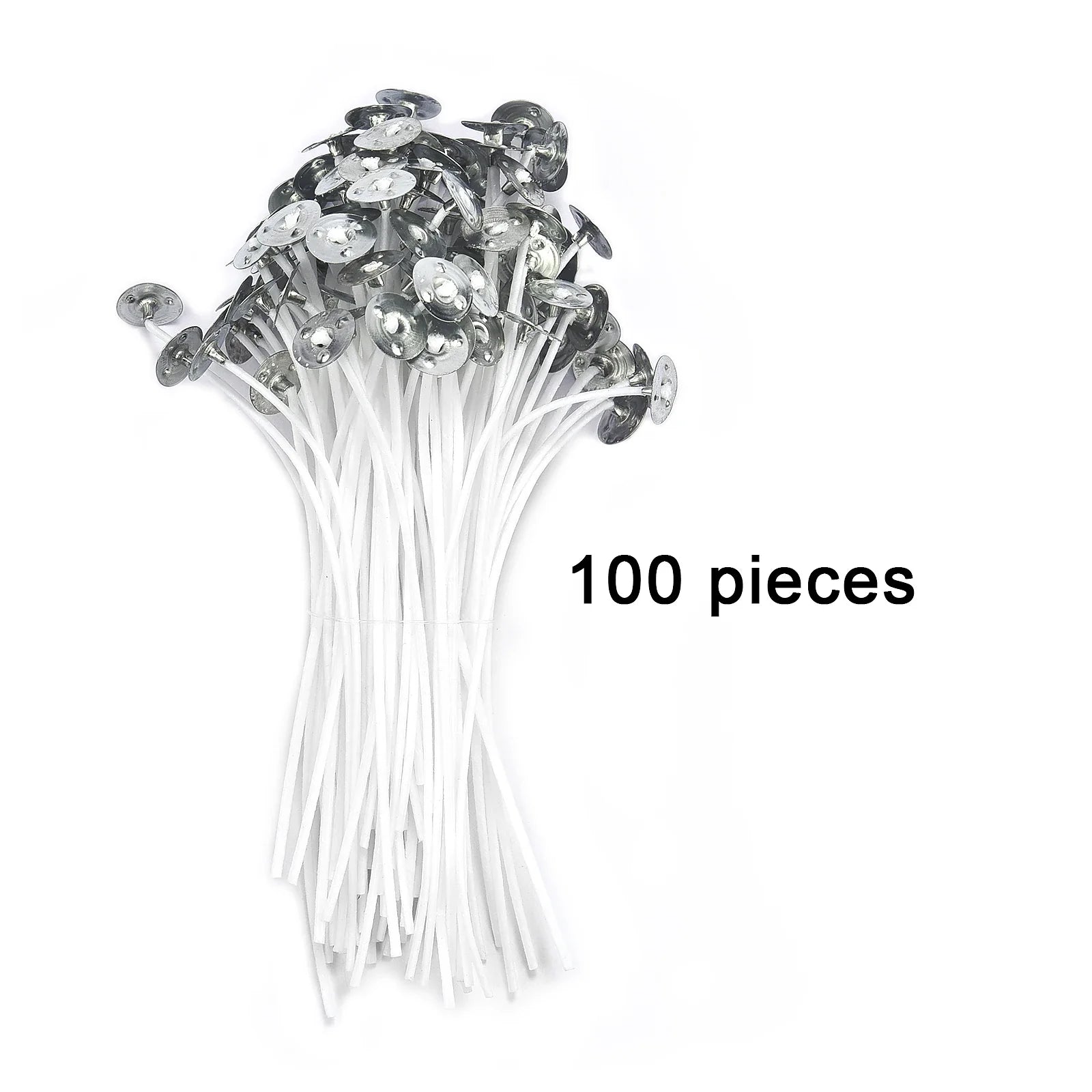 Pre-Waxed Pure Cotton Candle Wicks — 50/100 Pack, Smokeless DIY Candle Wicks, Multiple Lengths 2.6–20 cm (1.0–7.9 in)