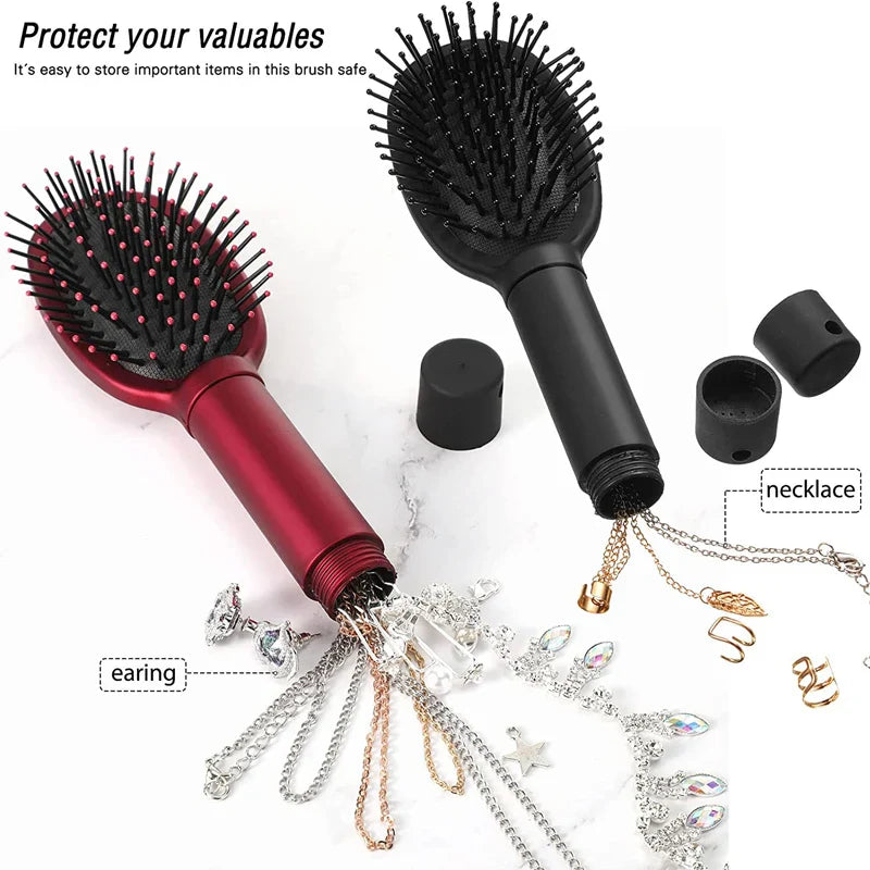 Hidden Stash Hair Brush Safe - Discreet Diversion Hair Comb with Secret Compartment for Cash, Jewelry & USB