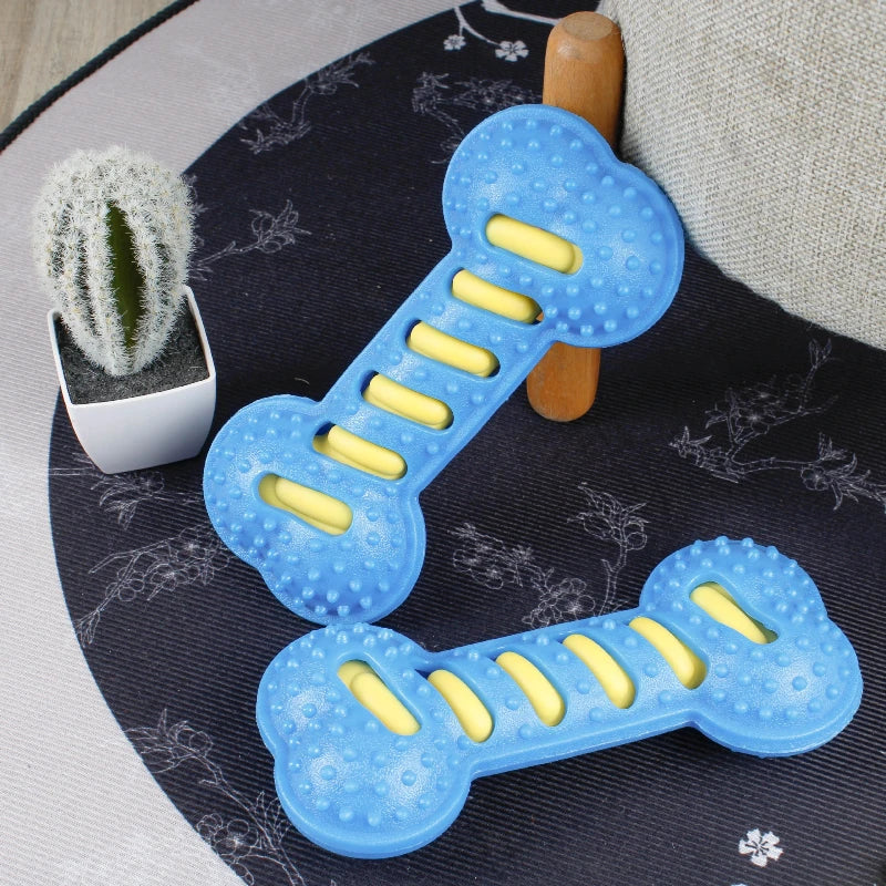Squeaky Dog Chew Toy - Bite-Resistant Puppy Toothbrush for Teeth Cleaning & Massage, 7.5 x 3.5 in (19 x 9 cm)