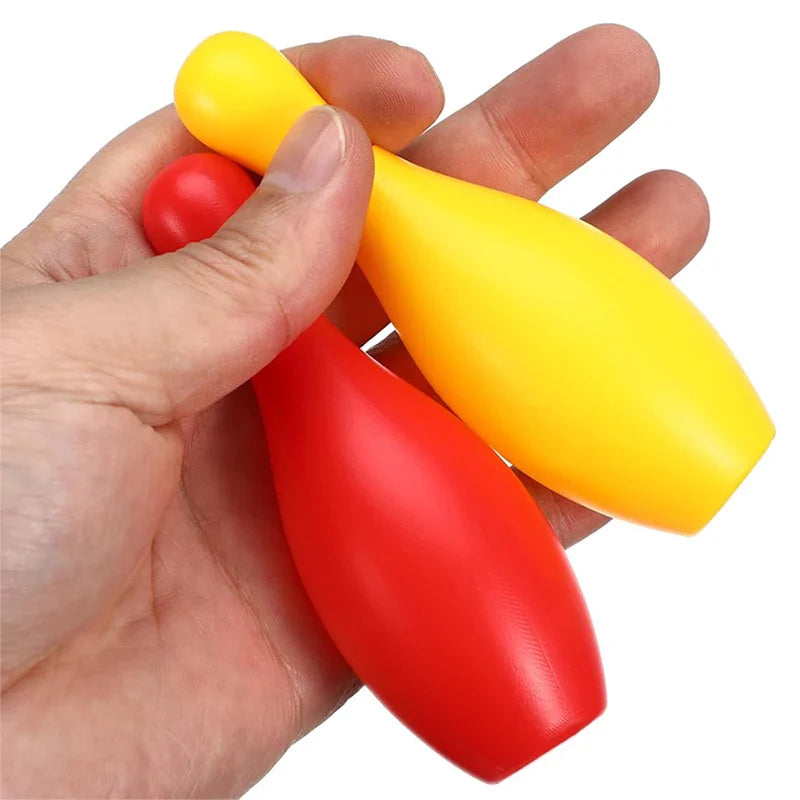 Mini Bowling Set – 2 Balls & 10 Pins Plastic Indoor Outdoor Kids Tabletop Bowling Game