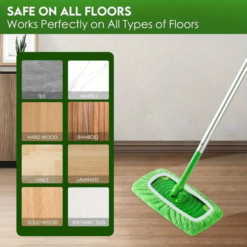 4-Pack Reusable Microfiber Mop Pads – Ultra-Fine Fiber, High Water Absorption, Fits Most Standard Mops