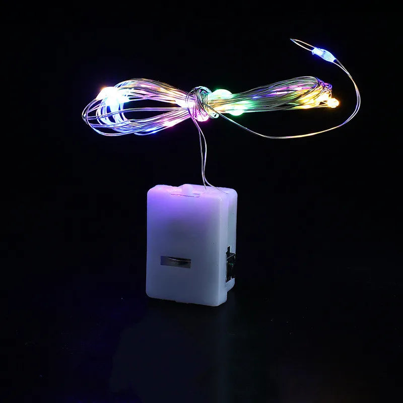 Button Battery LED Fairy String Lights - 1m (3.3 ft) 10 LED & 2m (6.6 ft) 20 LED, Warm White/White/Blue/Pink/Multicolor, Indoor Outdoor