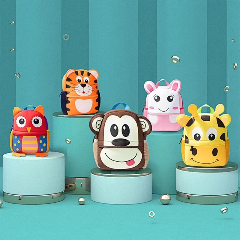 3D Cartoon Animal Kids Backpack Ages 4-6 – Kindergarten Toddler School Bag for Travel & Outdoor
