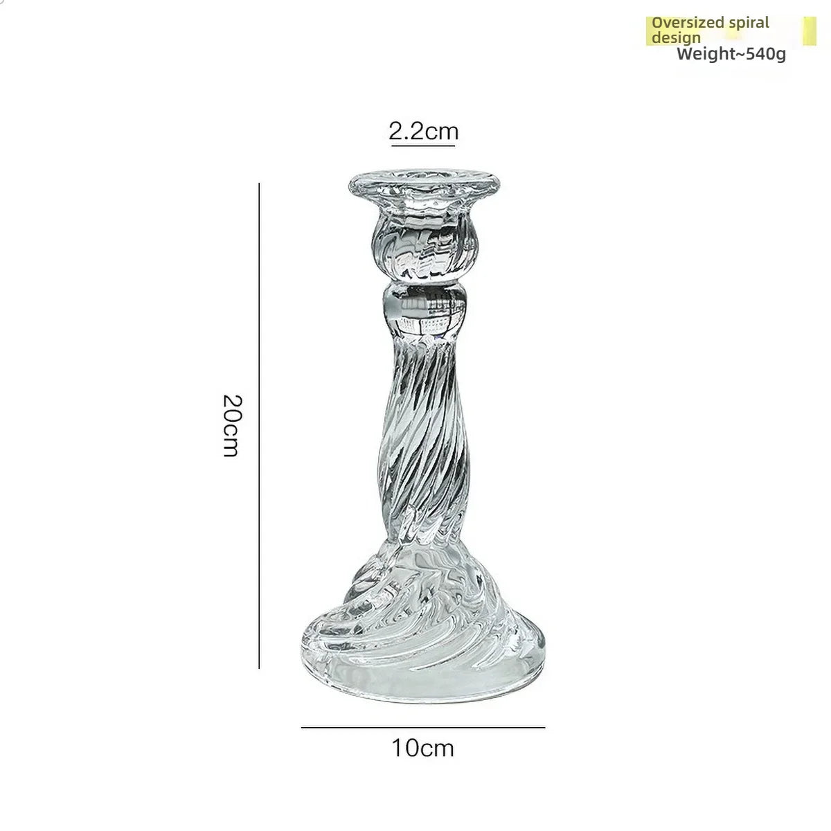 Clear Glass Pillar Candle Holder Table Candlestick for Dining Room Decor