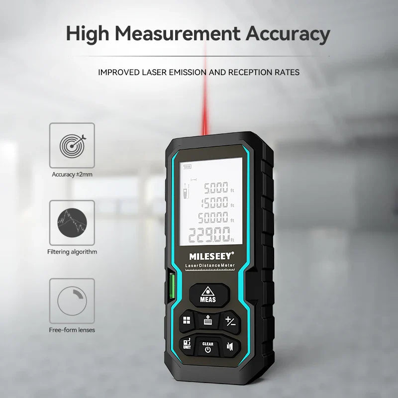 Laser Rangefinder Distance Meter 40m 60m 80m 100m (131/197/262/328 ft) IP54 Electronic Tape Measure