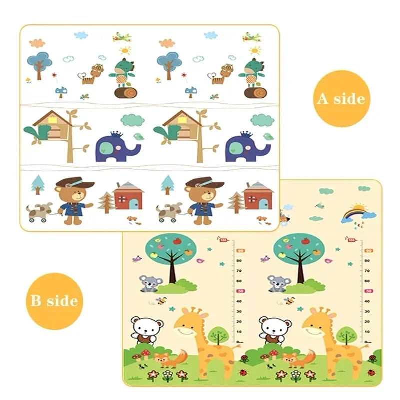 Baby Play Mat Foam Crawling Activity Gym Rug – Non-Toxic EPE, Double-Sided, Foldable (Available in 5 Sizes)