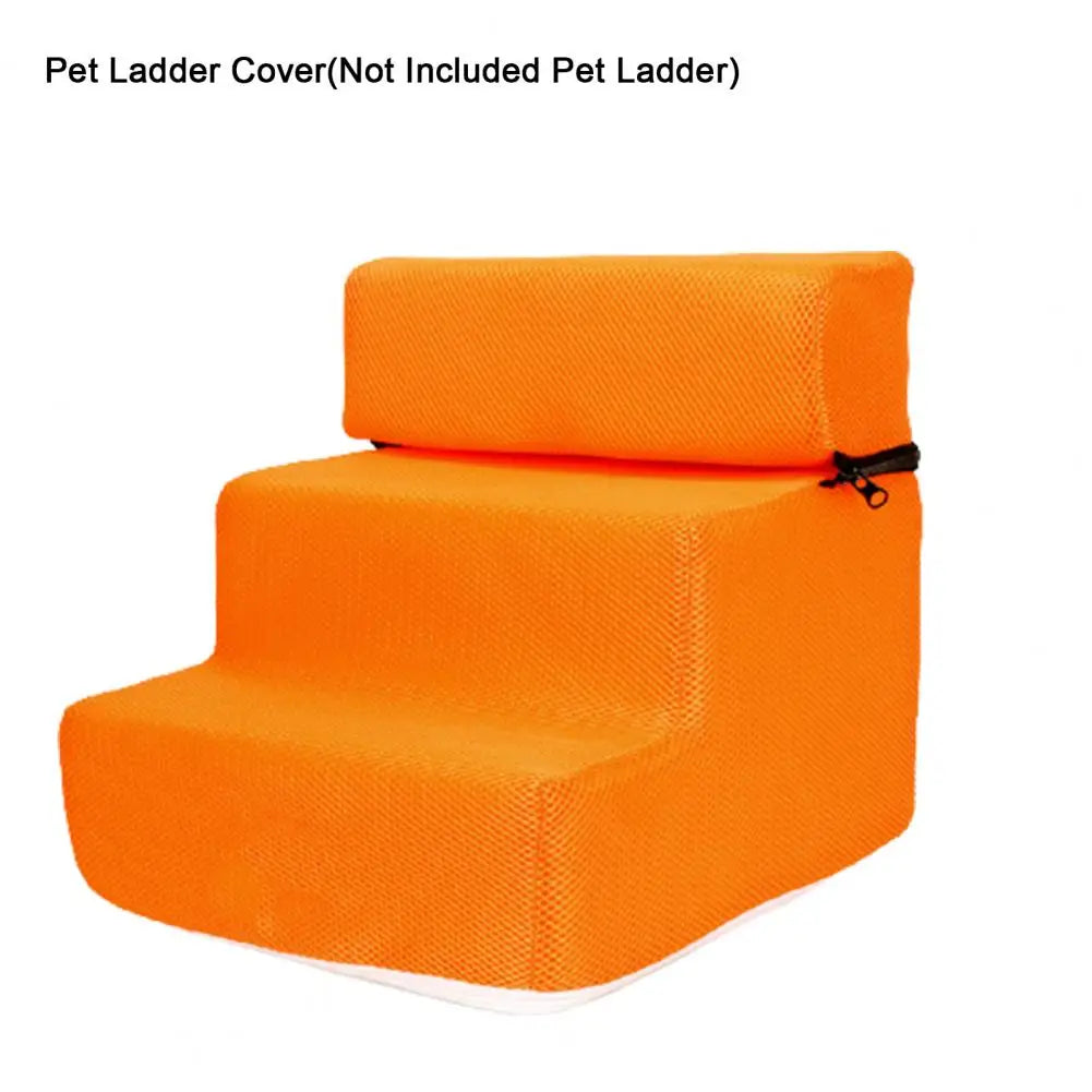 Detachable 3-Step Pet Stair Cover - Anti-Slip Faux Leather & Mesh Ramp Case, 11.8 x 11.8 x 13.8 in / 30 x 30 x 35 cm