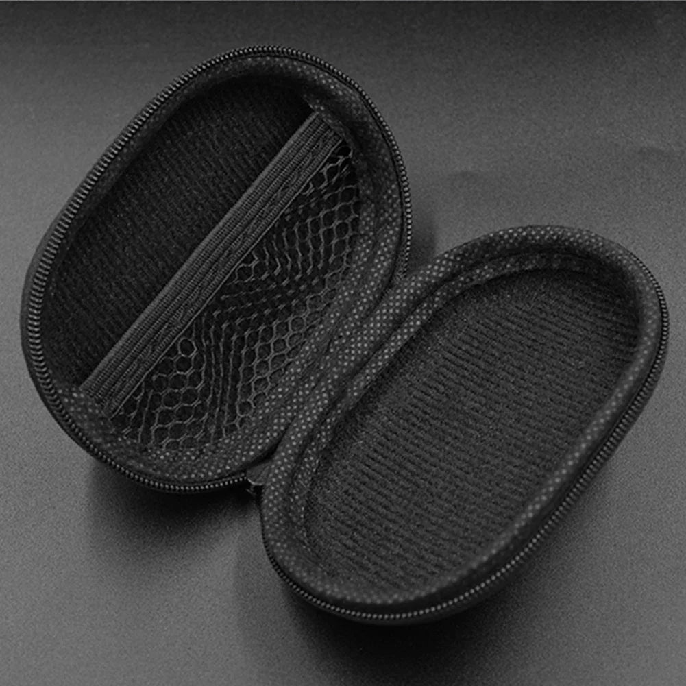 PU Leather Earphones Storage Case - Zippered Protective Carrying Organizer for Wired Earbuds, 101 x 71 x 40 mm (3.98 x 2.80 x 1.57 in)