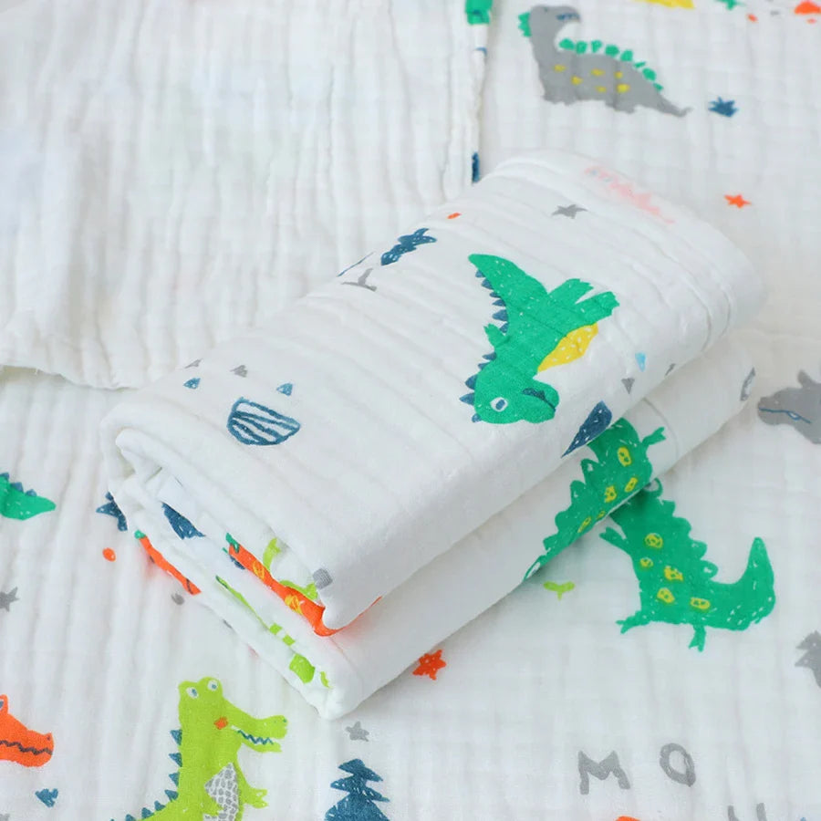 4-Layer Cotton Gauze Baby Bath Towel & Swaddle Blanket 70 x 90 cm (27.6 x 35.4 in) – Soft Newborn to Toddler Washcloth