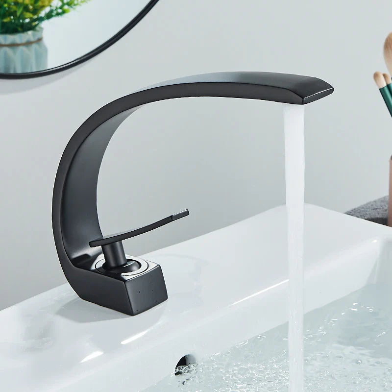 Brass Deck-Mount Basin Faucet Single Hole - Single-Handle Hot & Cold Mixer Tap, Chrome Finish