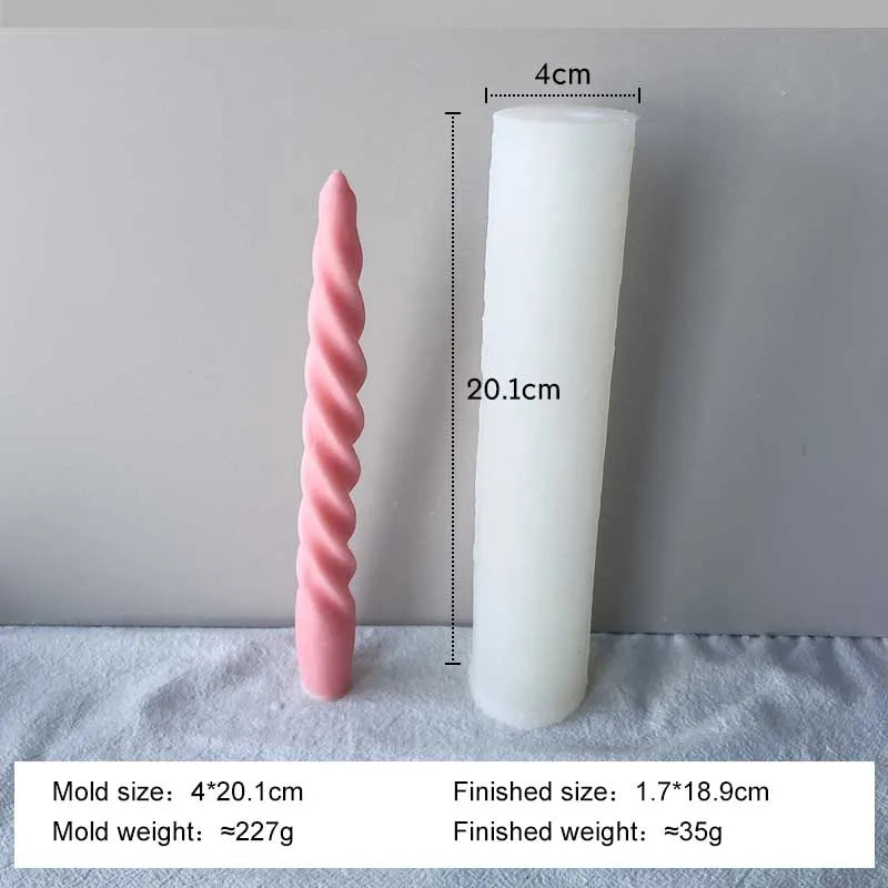 Geometric Spiral Long Rod Silicone Candle Mold for Handmade Aroma Candles & DIY Candle Making Supplies