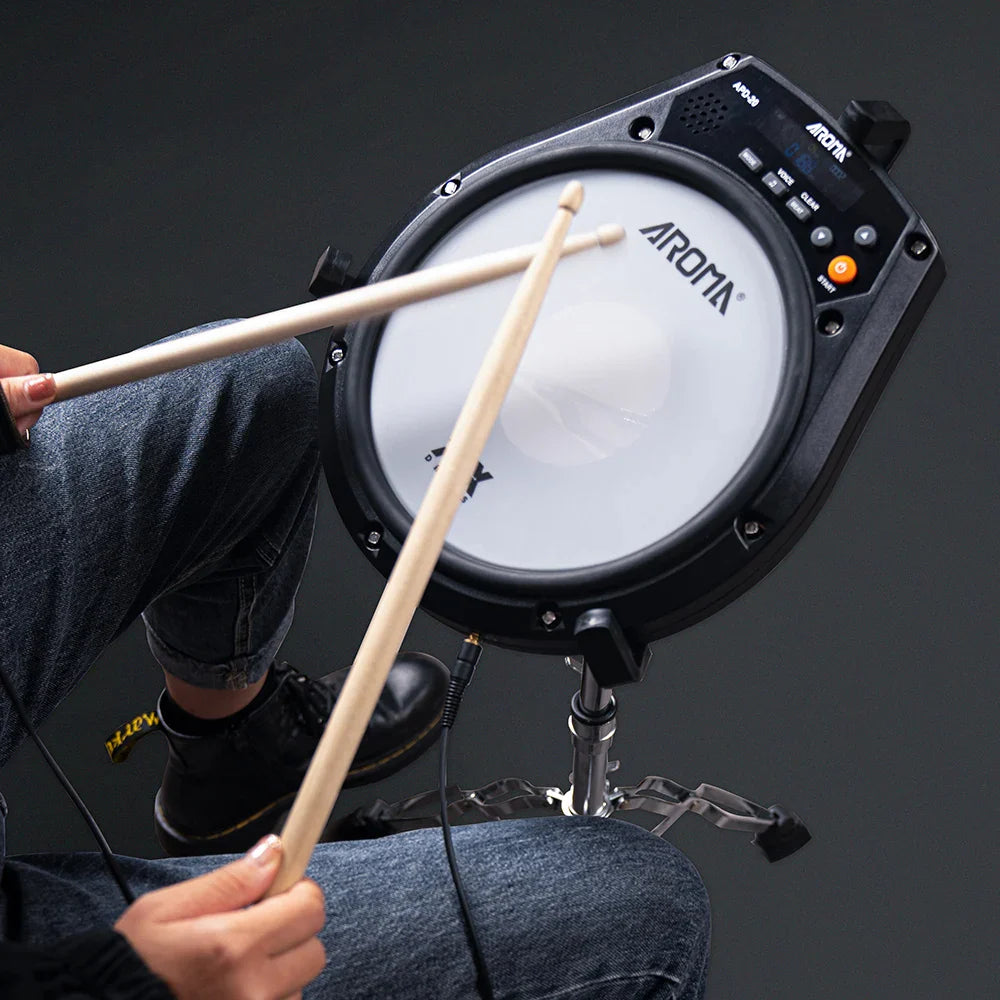 Portable Rechargeable Silent Electronic Drum Practice Pad with Metronome, Speed Training & Headphone Output