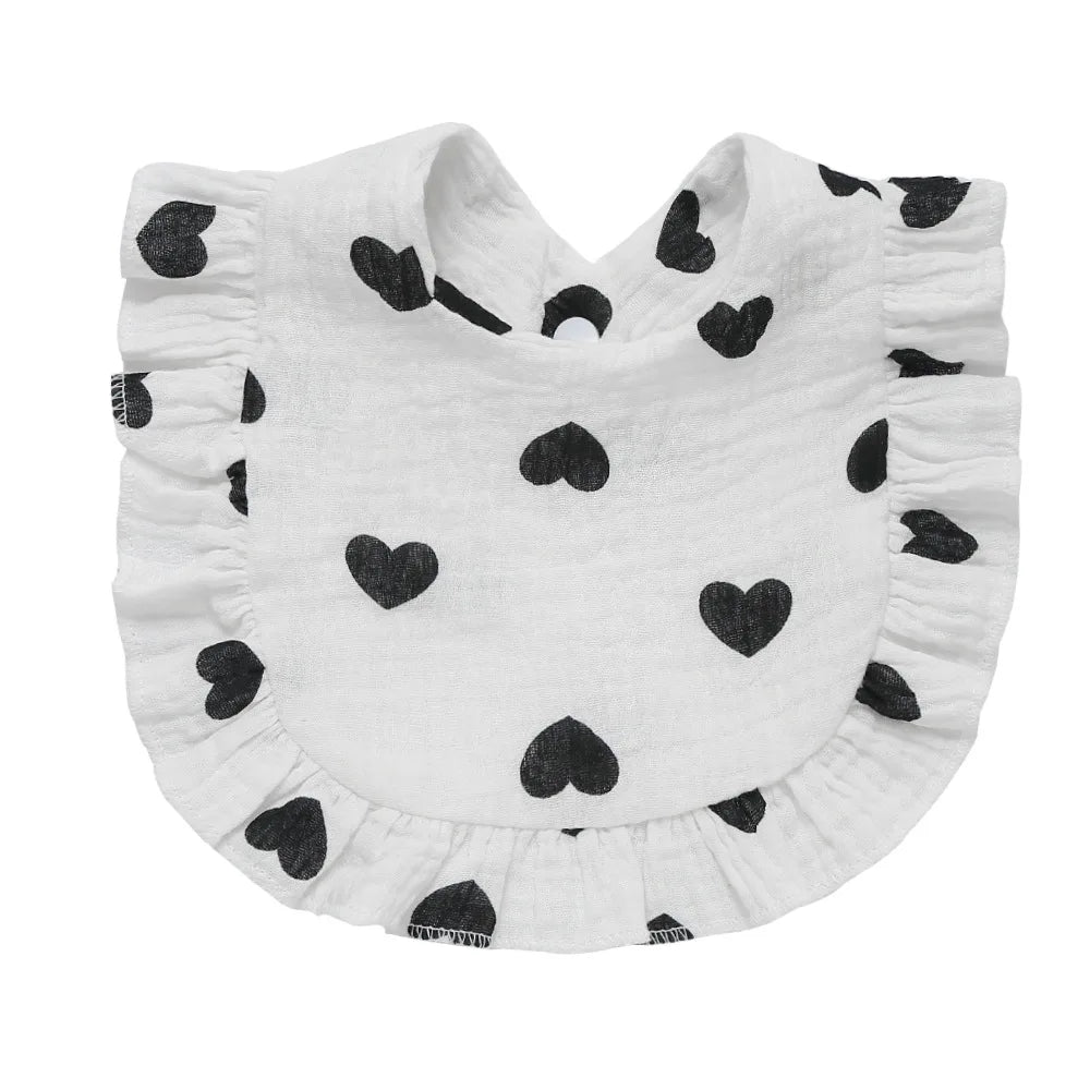 Muslin Cotton Baby Bibs & Burp Cloths - Ruffle Bandana Drool Bibs for Newborns