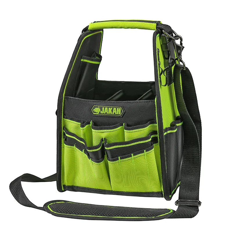 Open-Top Tool Tote Bag with Adjustable Straps and Waterproof Base – Heavy-Duty Tool Organizer