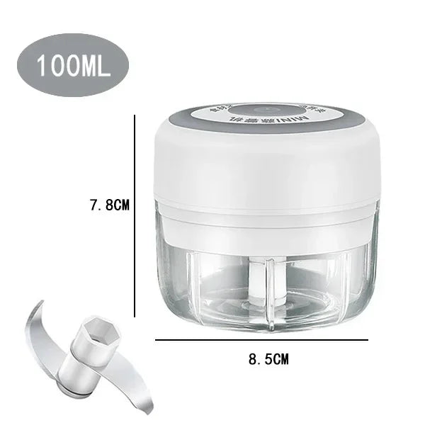 USB Rechargeable Electric Garlic Chopper & Crusher, Mini Portable Food Chopper 250/100 ml (8.5/3.4 fl oz)