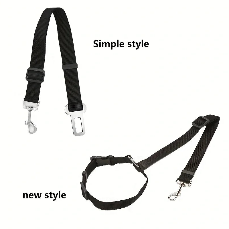 Two-in-One Pet Car Seat Belt Leash Adjustable Nylon Dog Seatbelt Harness for Backseat Safety