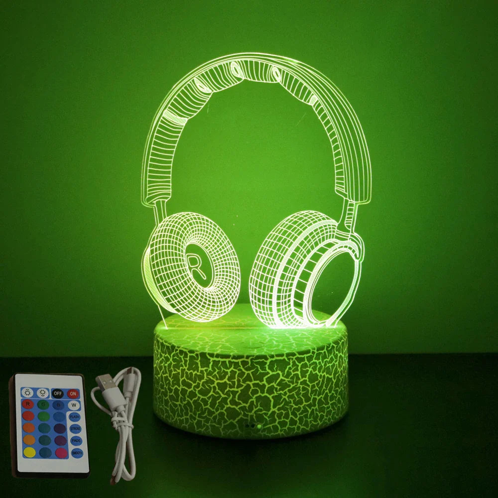 3D LED Neon Gamer Lamp - RGB Acrylic Night Light with Remote & Touch for Kids & Gaming Room