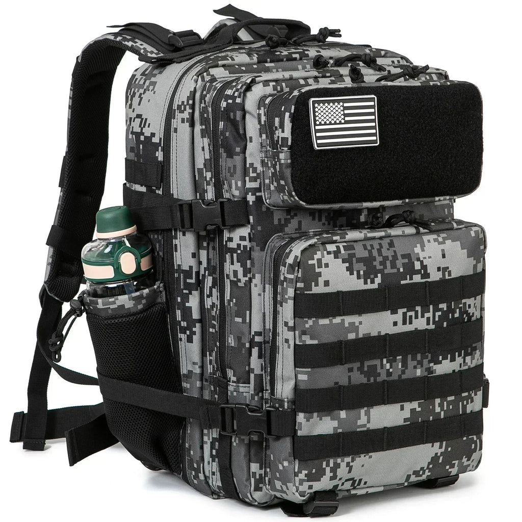45L Tactical Backpack - 900D Waterproof MOLLE Rucksack for Hiking, Camping, Travel & School