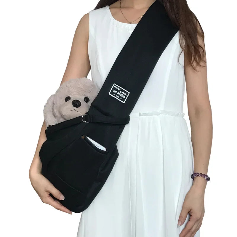 Pet Sling Carrier for Small Dogs & Cats – Crossbody Shoulder Bag, Portable Travel Puppy & Cat Carrier, Holds up to 7.5 kg (16.5 lb)