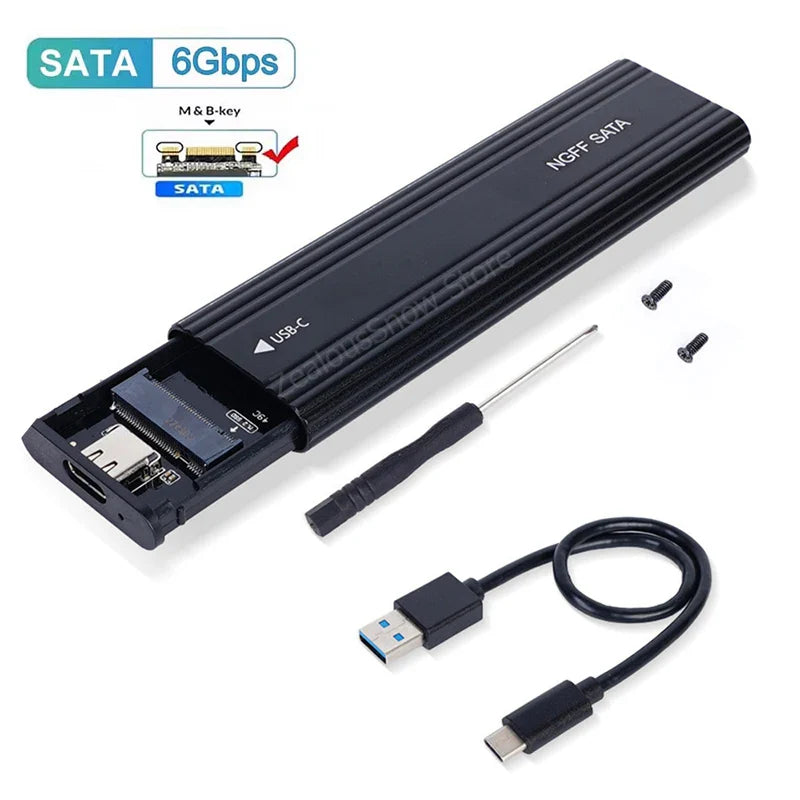 M.2 NVMe/SATA Dual-Protocol SSD Enclosure USB-C 3.1 — 10Gbps External M.2 Case (2230/2242/2260/2280)