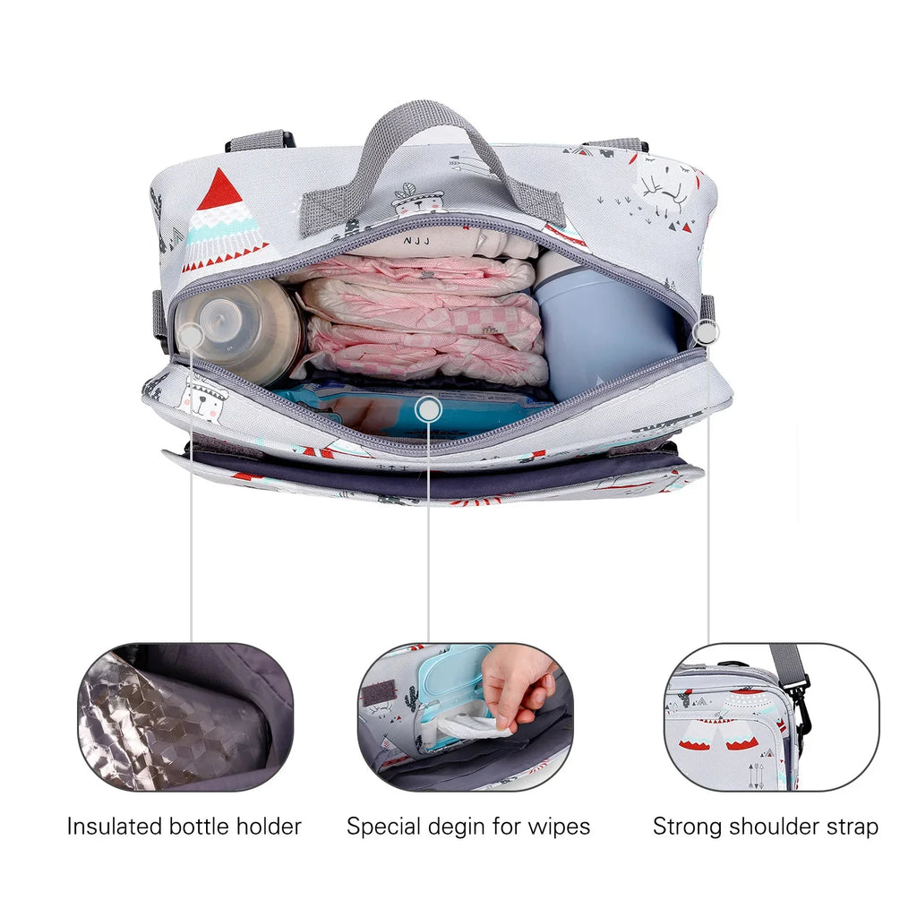 Waterproof Maternity Diaper Bag Wet/Dry Reusable Baby Mummy Wetbag Double Handle Stroller Organizer