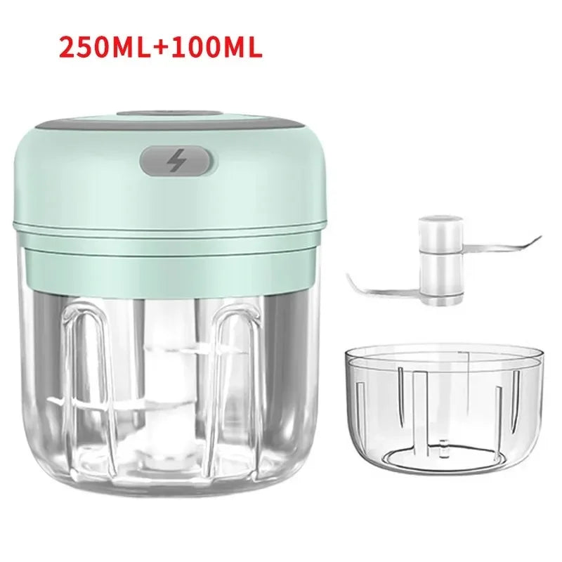 USB Rechargeable Electric Garlic Chopper & Crusher, Mini Portable Food Chopper 250/100 ml (8.5/3.4 fl oz)